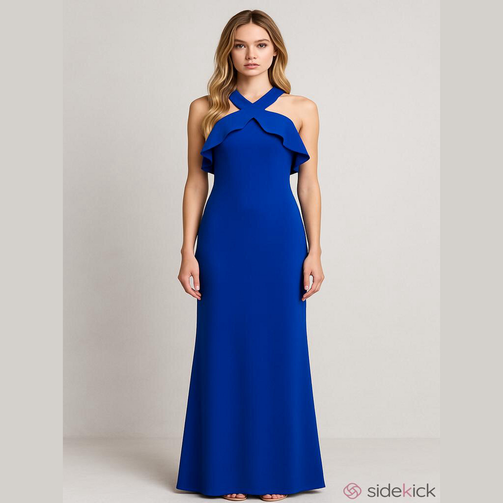 Rachel Roy Royal Blue Bodycon Ruffled Dress Size 4